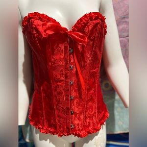 Burlesque Brocade Wedding Bridal Dance Bustier Corset